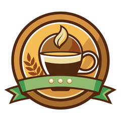 Coffee Shop Emblem: Rustic Charm 