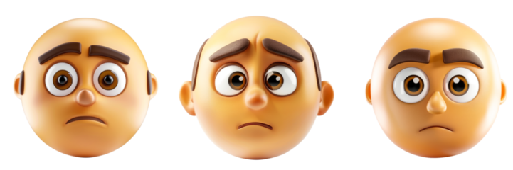 3D Face with Raised Eyebrows Emoji showing suspicion or questioning on isolated transparent background