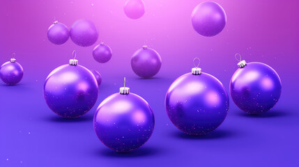 Fototapeta premium Illustration of christmas balls on a violet background