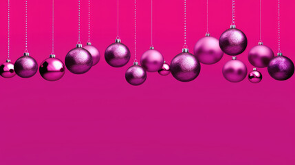 Illustration of christmas balls on a magenta background