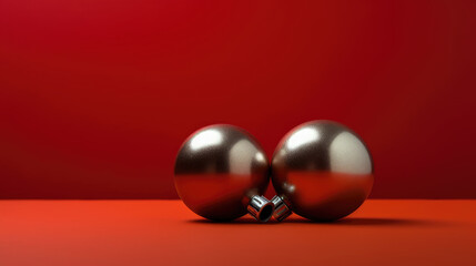 Illustration of christmas balls on a scarlet background
