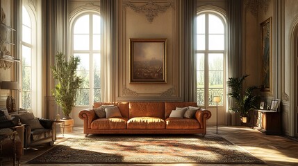 Elegant French Living Room Interior Design with Ornate Details