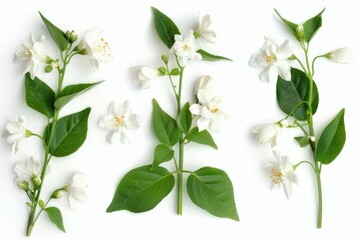 Obraz premium Jasmine flower group on white background