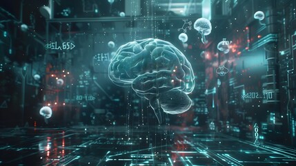 Futuristic Genetic Enhancement Clinic with Holographic Brains and Complex Equations