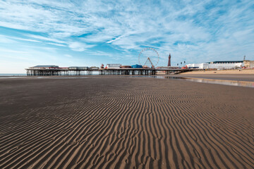 Coastal Amusement Pier at Low Tide