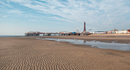 Coastal Serenity: Blackpool Pier and Tower