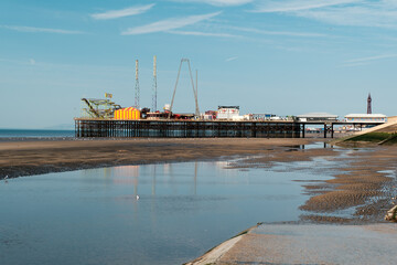 Coastal Amusement Pier at Low Tide