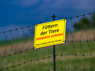 Füttern der Tiere verboten