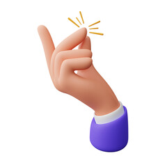 Easy hand gesture 3d illustration