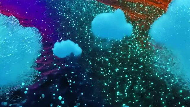 Bioluminescent Ocean: Glowing Drift Amidst Sparkling Plankton