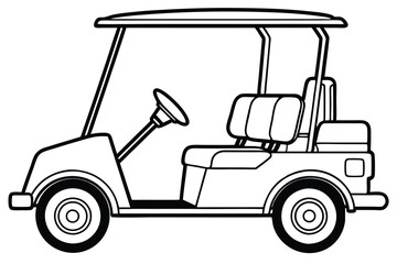 Golf cart vector silhouette