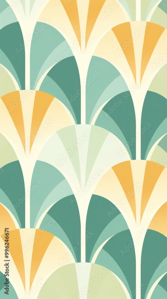Poster overlapping art deco pattern wallpaper architecture.