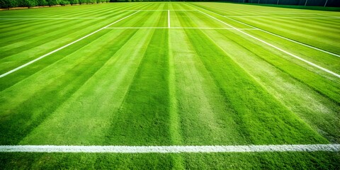 Closeup of grass tennis court Freshly cut grass on the tennis court AI Generative