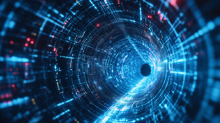 abstract  tunnel showing the future of digital technology