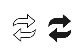 Arrows data transfer icon, exchange arrow icons - Swap icon with two arrows