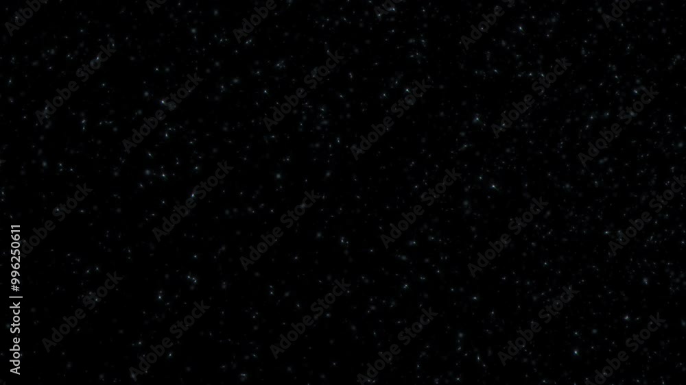 Poster animation loop white stars particles flow up to top right on black abstract background for screen pr