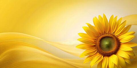 Abstract wallpaper with a waving sunflower decoration, abstract, wallpaper, sunflower, decoration, wave, design