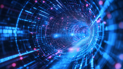 abstract  tunnel showing the future of digital technology