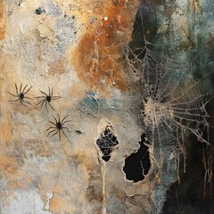 Artistic composition with delicate web-like details and organic color schemes.
