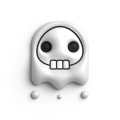 cute white ghost halloween 3d illustration