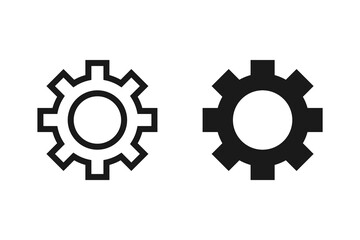 Simple gear setting icon set. Cog wheel icon. Gear wheel icon. Gear setting icon collection