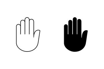 Hand stop icon set. vector illustration for web, ui, and mobile apps