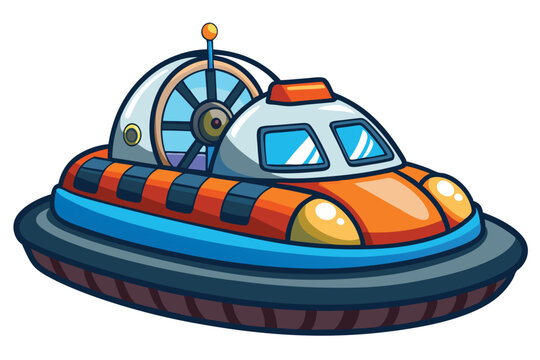 recommend clip art: Hovercraft vector vector illustration isolated on a white background