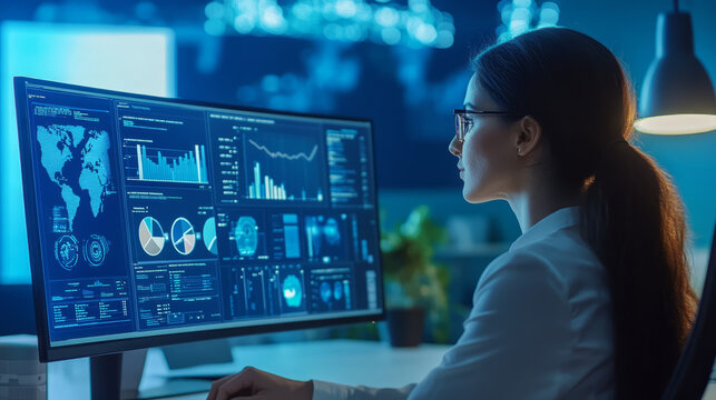 A virtual workspace where HR professionals analyze workforce data for global teams