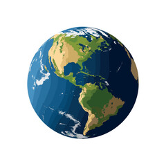 Fototapeta premium Detailed Illustration of Earth Showing North and South America
