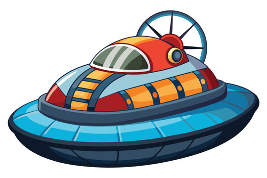 recommend clip art: Hovercraft vector vector illustration isolated on a white background