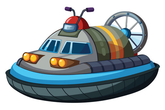 recommend clip art: Hovercraft vector vector illustration isolated on a white background