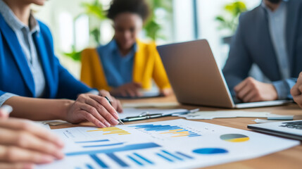 HR professionals studying workforce skills gap analysis using advanced analytics software