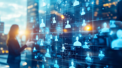 HR professionals using digital platforms for global workforce management and collaboration in 2024