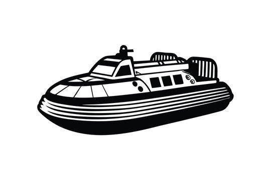 recommend clip art: Hover craft vector line  art style