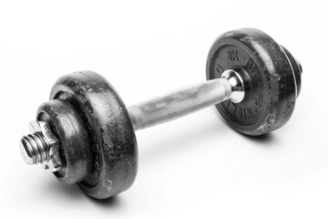 Fototapeta premium Gym White Background. Dumbbell and Barbell Isolated on White Background