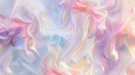 Fototapeta premium A vibrant, abstract background with flowing, multicolored silk-like material blending into a dreamy, soft texture.