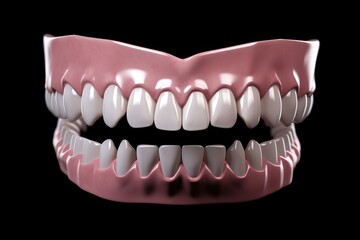 Obraz premium Teeth model black background dentistry smiling.