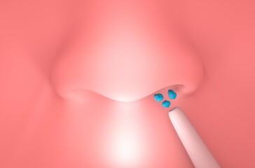 Epinephrine (adrenaline) nasal spray format - top view 3d illustration © LASZLO