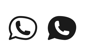 Phone icon set. Call sign. Flat illustration of vector icon on white background