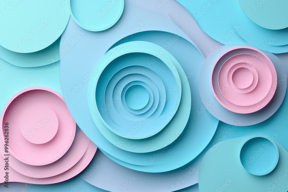 Poster modern wallpaper abstract with pink blue. 3d rendering of abstract geometric background for advertis