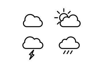 clouds and weather icon set vector