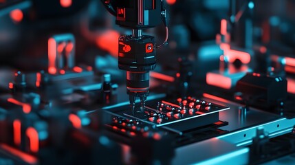 Advanced Robotic Arm Performing Precision Metalworking in High-Tech Industrial Setting