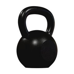 A black kettlebell on a png transparent background,  it Perfect for strength training and versatile workouts. Fitness lifestyle