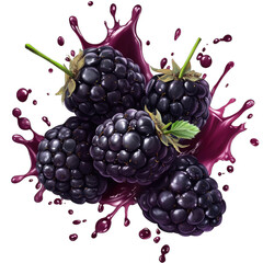 Bursting Blackberry Clusters with Juicy Splashes Perfect for Creative Recipes