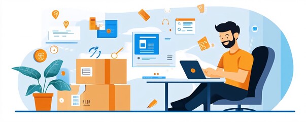 Online Business Owner Working From Home