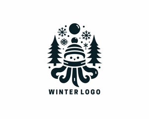 Winter logo design vector illustration.