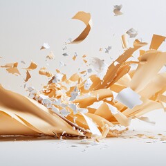 Abstract Beige and White Paper Explosion.