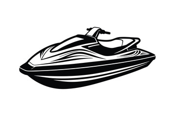 Jet ski vector silhouette