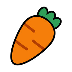 Flat design carrot icon. Vector.
