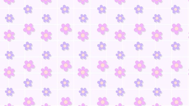 cute seamless pattern flower aesthetic background loop video